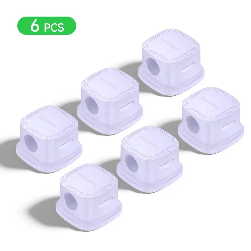 Rocoren Magnetic Cable Organizer Smooth Adjustable Cable Holder Under Desk 6PCS Stable Cable Management Wire Keeper Cable Clips