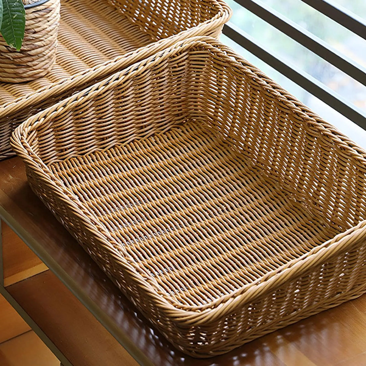 Hand-Woven Rattan Fruit & Bread Basket