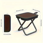 Portable Folding Stool with Handle, Outdoor Camping Fishing Stool, Zipper Stool for Outdoor
