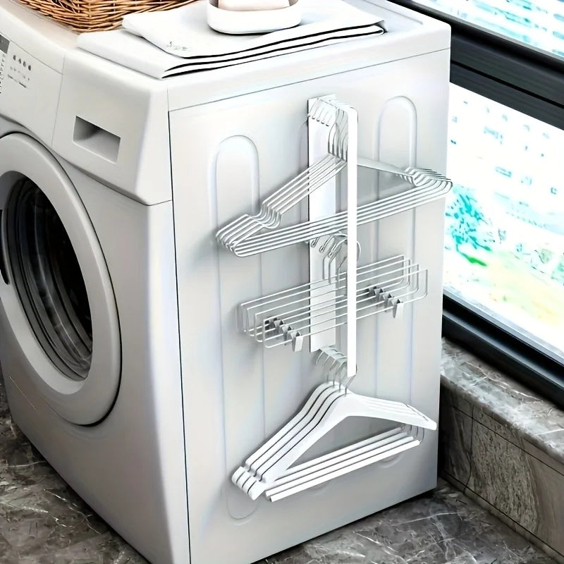 Magnetic Laundry Hanger Organizer |   Metal Clip Storage & Space-Saving for Washing Machine |   Durable Painted Metal