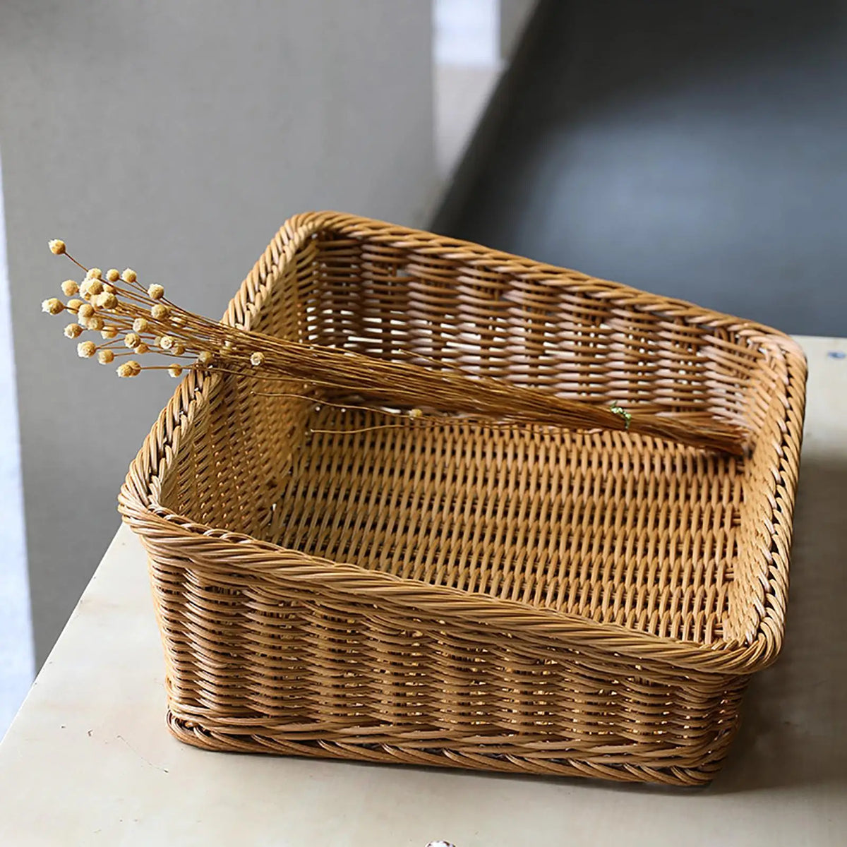 Hand-Woven Rattan Fruit & Bread Basket