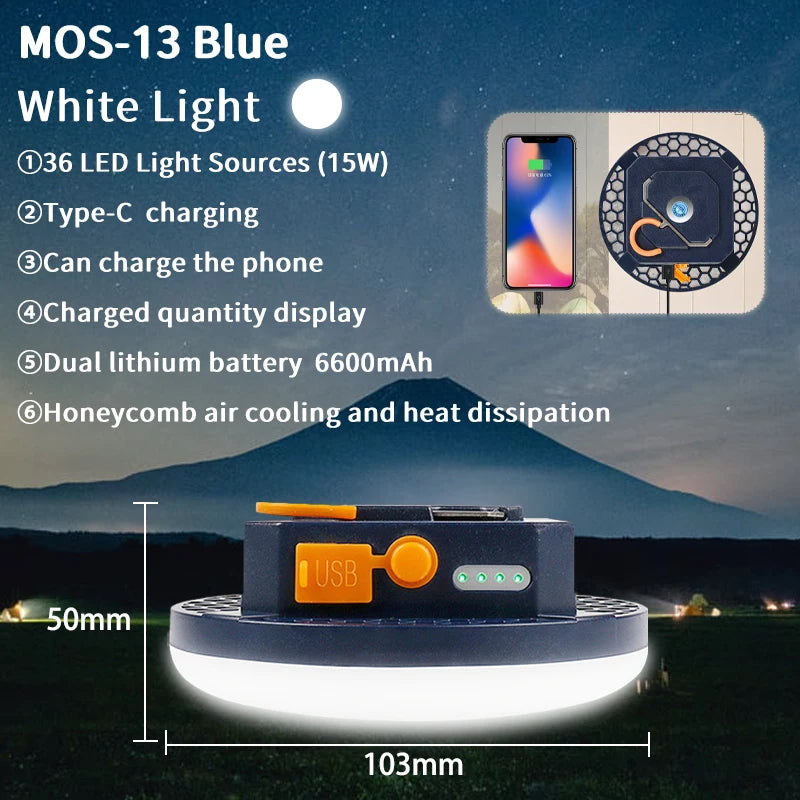 Rechargeable Camping Lantern, 9900mAh Magnetic LED