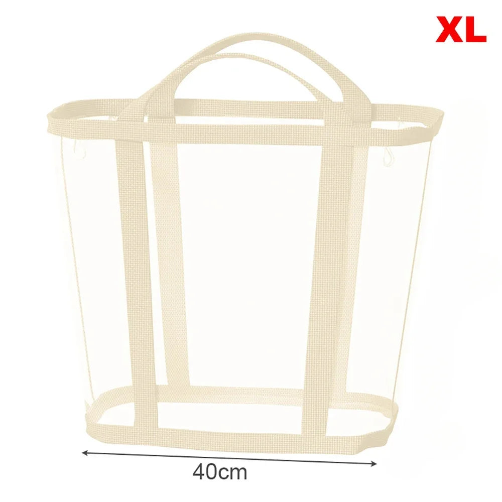 Portable Foldable Mesh Dirty Clothes Basket, Dormitory Household Laundry Storage for Socks Underwear