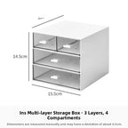 Desktop Multi-Layer Organizer Rack Three Drawers Desk Heightening Stand Office Monitor Notebook Storage Shelf Rectangular Den...