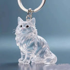 New Cat Hair Storage Keychain Bag Pendant Transparent Pet Fur Keepsake Capsule Souvenir Collection Gift Decoration Accessories