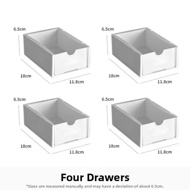 Desktop Multi-Layer Organizer Rack Three Drawers Desk Heightening Stand Office Monitor Notebook Storage Shelf Rectangular Den...