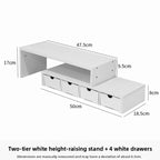 Desktop Multi-Layer Organizer Rack Three Drawers Desk Heightening Stand Office Monitor Notebook Storage Shelf Rectangular Den...