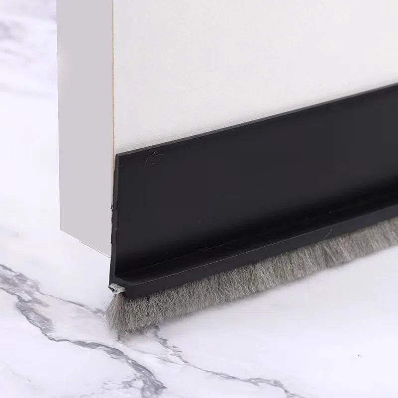 Door Seal Draft Stopper with Brush Reduce Noise, Rubber Door Sweep Breeze Blocker Insect Proof, Dust Proof and Sound Proof Seal