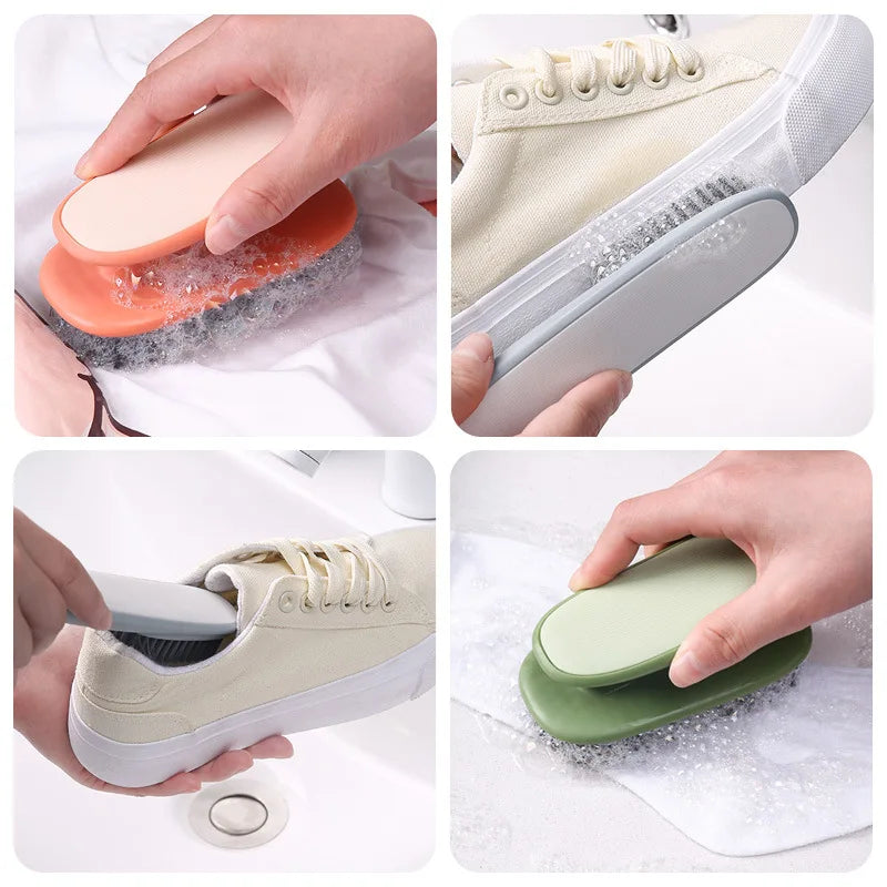 Laundry brush, multifunctional long-handled cleaning brush with soft bristles, household use, doesn't damage clothes
