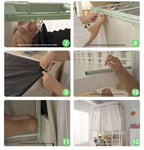 Double Sliding Track Bed Curtain And Mosquito Net Stand Strong Light Blocking Upper Bunk Bed Universal Track Student Dormitory