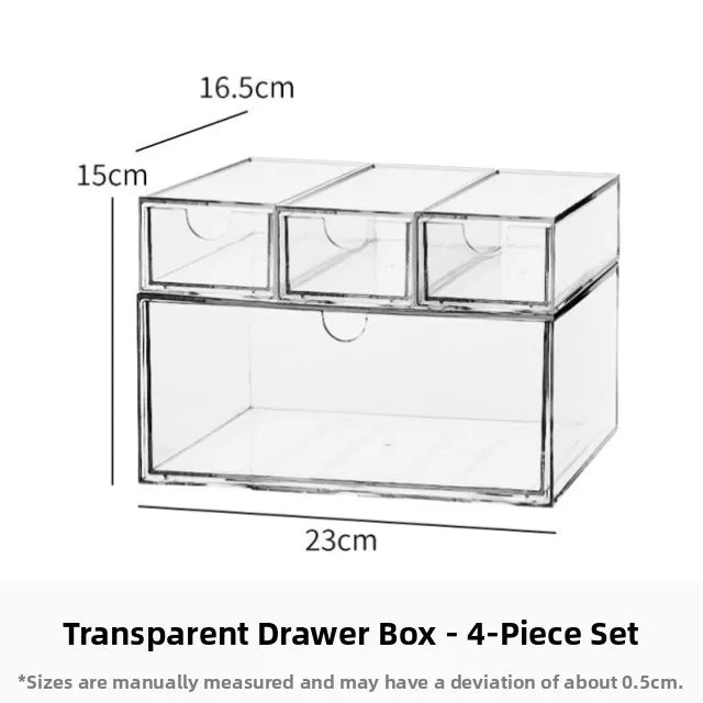 Desktop Multi-Layer Organizer Rack Three Drawers Desk Heightening Stand Office Monitor Notebook Storage Shelf Rectangular Den...