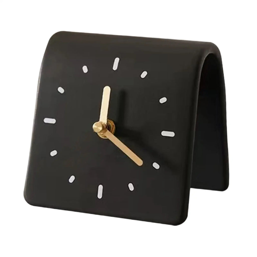 Desk Clock Modern Art Shelf Clock Decorative Silent Desktop Ornament for Desk Kids Room Office Countertop Housewarming Gift
