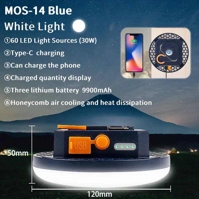 Rechargeable Camping Lantern, 9900mAh Magnetic LED