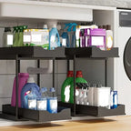 2-Tier Sliding Under-Sink Storage Rack