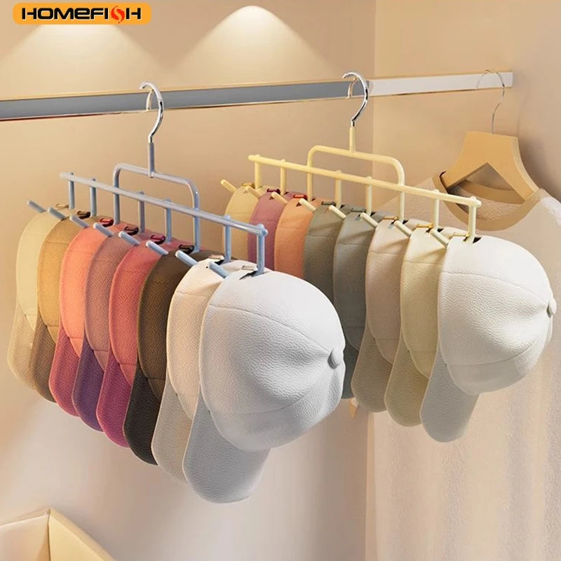 Wall-Mounted Hat Rack, Holds 8 Caps