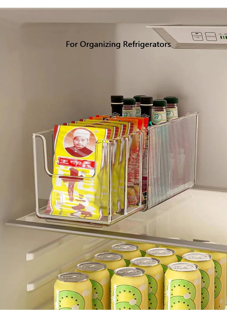 Plastic Expandable Spice Organizer Storage Bins with Dividers Clear Snack Storage Display Containers Tea Packet Storage Box