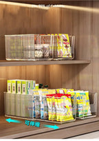 Plastic Expandable Spice Organizer Storage Bins with Dividers Clear Snack Storage Display Containers Tea Packet Storage Box