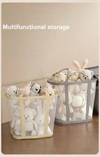 Portable Foldable Mesh Dirty Clothes Basket, Dormitory Household Laundry Storage for Socks Underwear