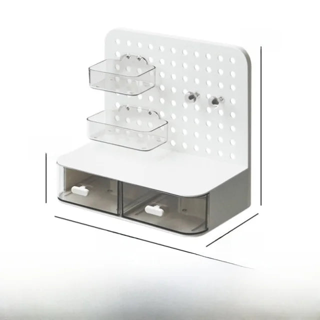Desktop Multi-Layer Organizer Rack Three Drawers Desk Heightening Stand Office Monitor Notebook Storage Shelf Rectangular Den...