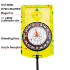 Waterproof Compass Outdoor Gadget Navigation Hiking Compass Camping  Orienteering Backpacking Map Reading Compass for Scout Kids
