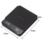 1Set Electronic Coffee Scale with Silicone Pad Digital Coffee Scale with Timer LED Display USB Charging Home Cafe Use Good Gift
