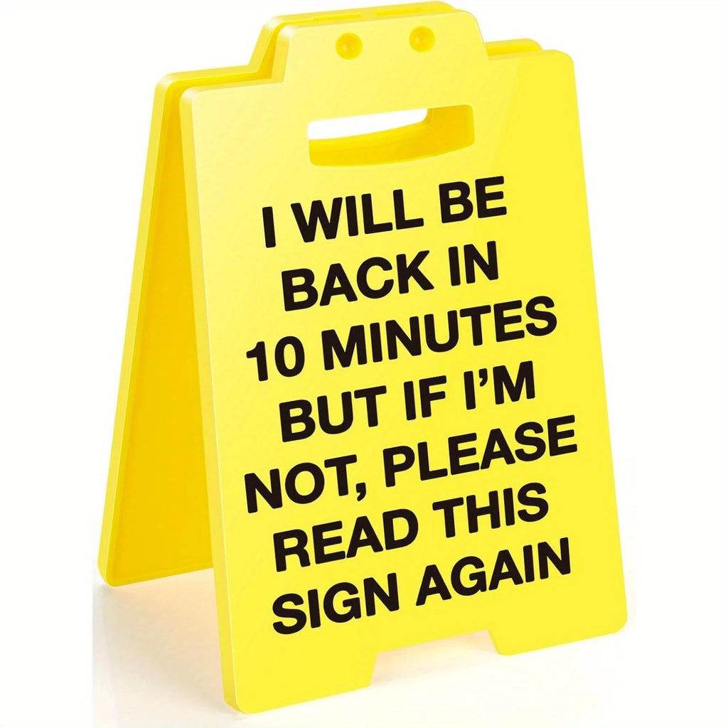 Funny Office Desk Sign - Out to Lunch Be Right Back in Minutes, Gag Fun Gift for Coworker Teammate Employee Boss, Office Desk Si