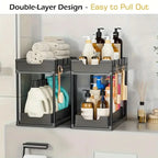 2-Tier Sliding Under-Sink Storage Rack