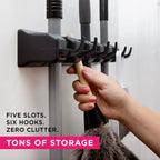 Wall-Mounted Mop & Broom Holder, 3 to 5 Slots