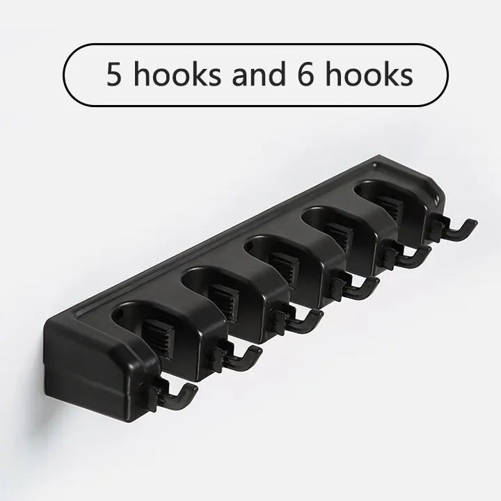Wall-Mounted Mop & Broom Holder, 3 to 5 Slots