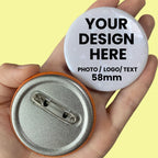 Custom Pins 58mm Customized Personalized Tinplate Enamel Pins Creativity Printed Pictures Text Metal Lapel Badges Brooches Gift