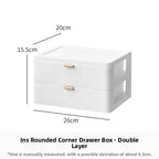 Desktop Multi-Layer Organizer Rack Three Drawers Desk Heightening Stand Office Monitor Notebook Storage Shelf Rectangular Den...