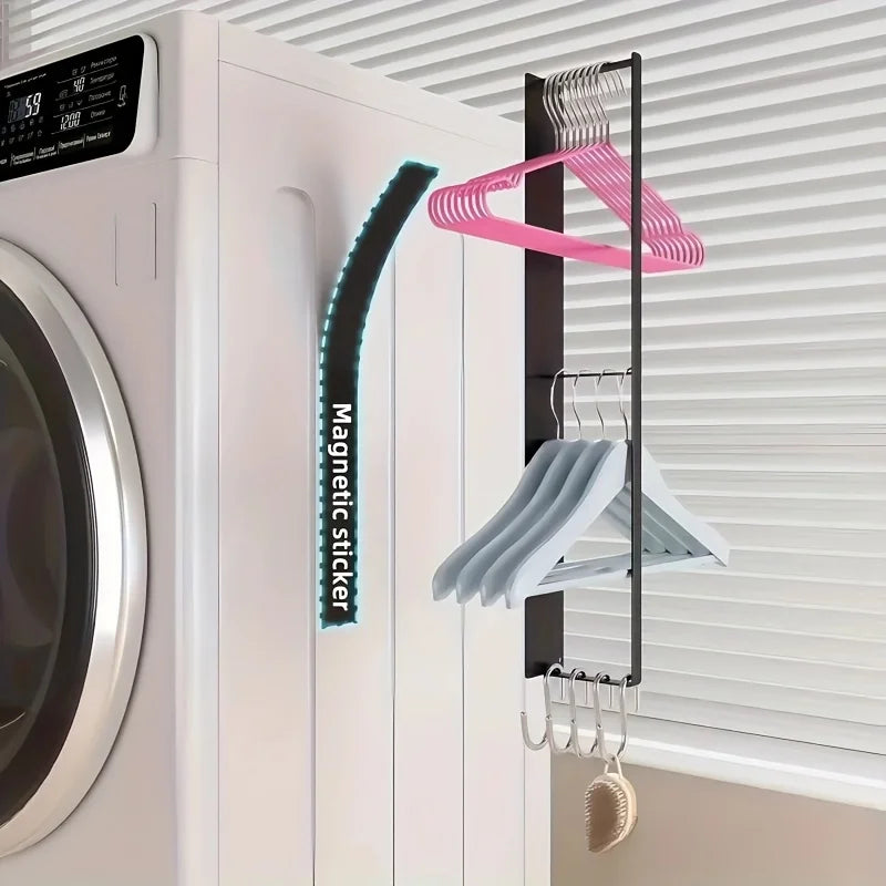Magnetic Laundry Hanger Organizer |   Metal Clip Storage & Space-Saving for Washing Machine |   Durable Painted Metal