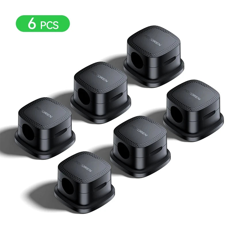 Rocoren Magnetic Cable Organizer Smooth Adjustable Cable Holder Under Desk 6PCS Stable Cable Management Wire Keeper Cable Clips