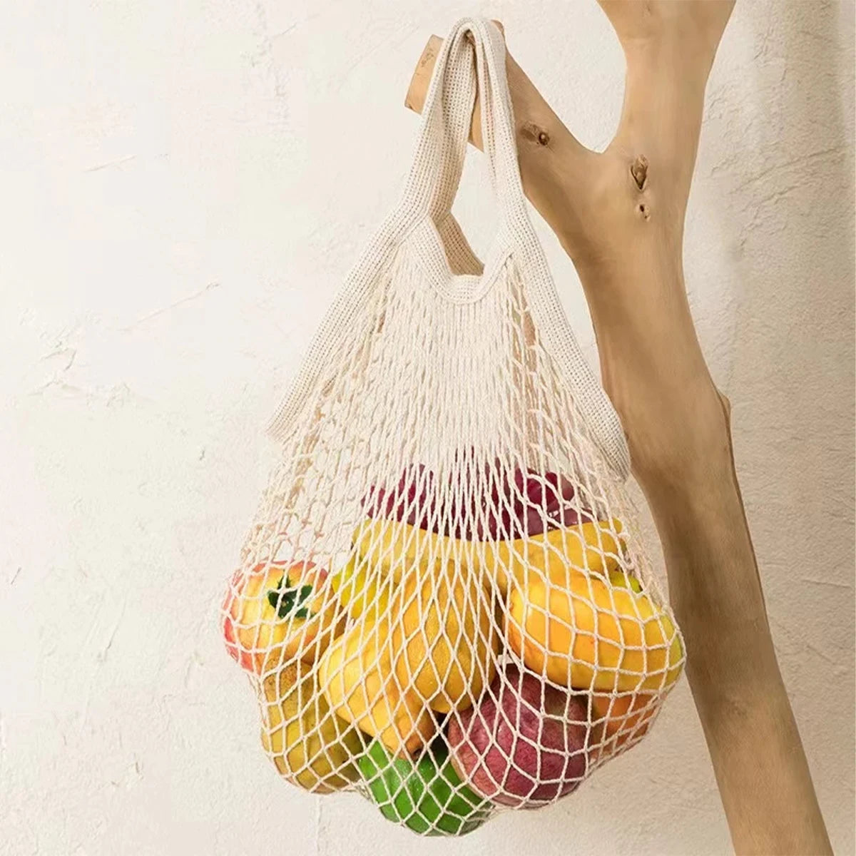 Cotton Mesh Produce Bag, Reusable Grocery Tote