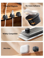 Rocoren Magnetic Cable Organizer Smooth Adjustable Cable Holder Under Desk 6PCS Stable Cable Management Wire Keeper Cable Clips