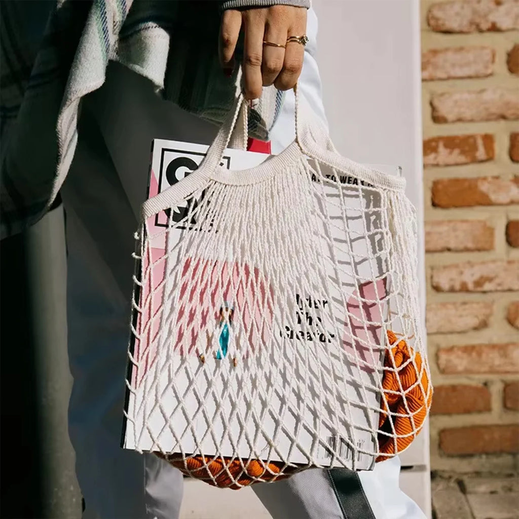 Cotton Mesh Produce Bag, Reusable Grocery Tote