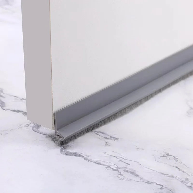 Door Seal Draft Stopper with Brush Reduce Noise, Rubber Door Sweep Breeze Blocker Insect Proof, Dust Proof and Sound Proof Seal