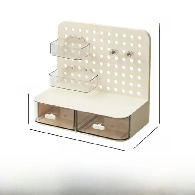 Desktop Multi-Layer Organizer Rack Three Drawers Desk Heightening Stand Office Monitor Notebook Storage Shelf Rectangular Den...