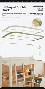 Double Sliding Track Bed Curtain And Mosquito Net Stand Strong Light Blocking Upper Bunk Bed Universal Track Student Dormitory