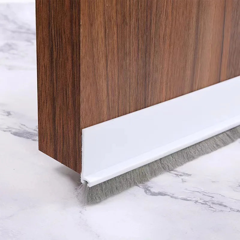 Door Seal Draft Stopper with Brush Reduce Noise, Rubber Door Sweep Breeze Blocker Insect Proof, Dust Proof and Sound Proof Seal