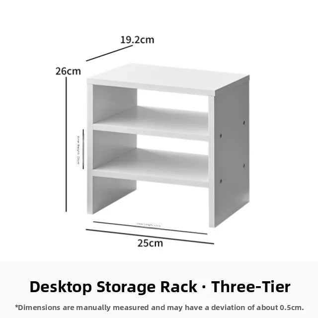 Desktop Multi-Layer Organizer Rack Three Drawers Desk Heightening Stand Office Monitor Notebook Storage Shelf Rectangular Den...