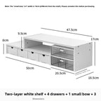 Desktop Multi-Layer Organizer Rack Three Drawers Desk Heightening Stand Office Monitor Notebook Storage Shelf Rectangular Den...