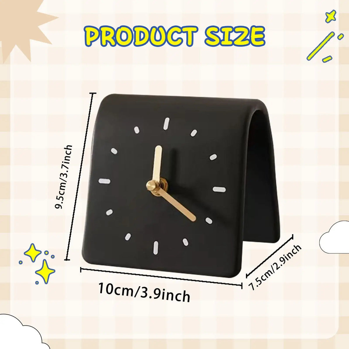 Desk Clock Modern Art Shelf Clock Decorative Silent Desktop Ornament for Desk Kids Room Office Countertop Housewarming Gift