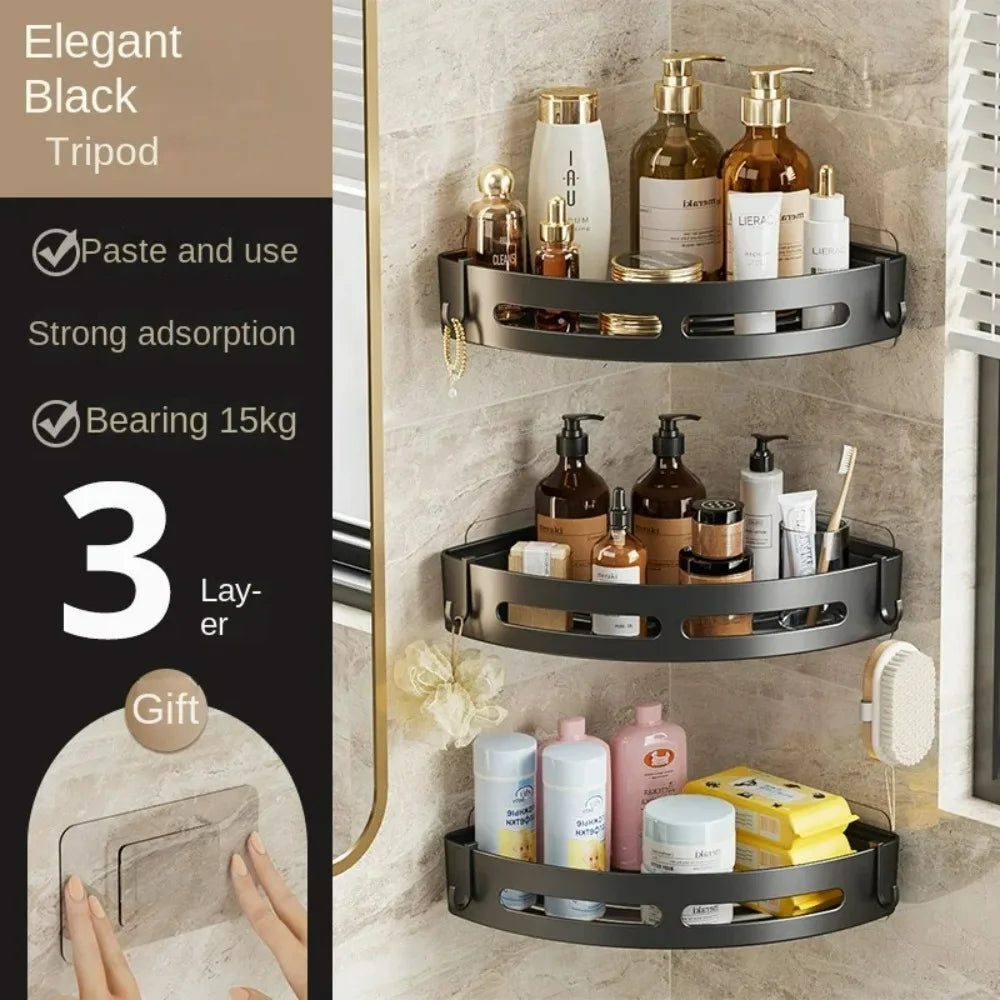 No-Drill Corner Shower Caddy, Adhesive Shelf