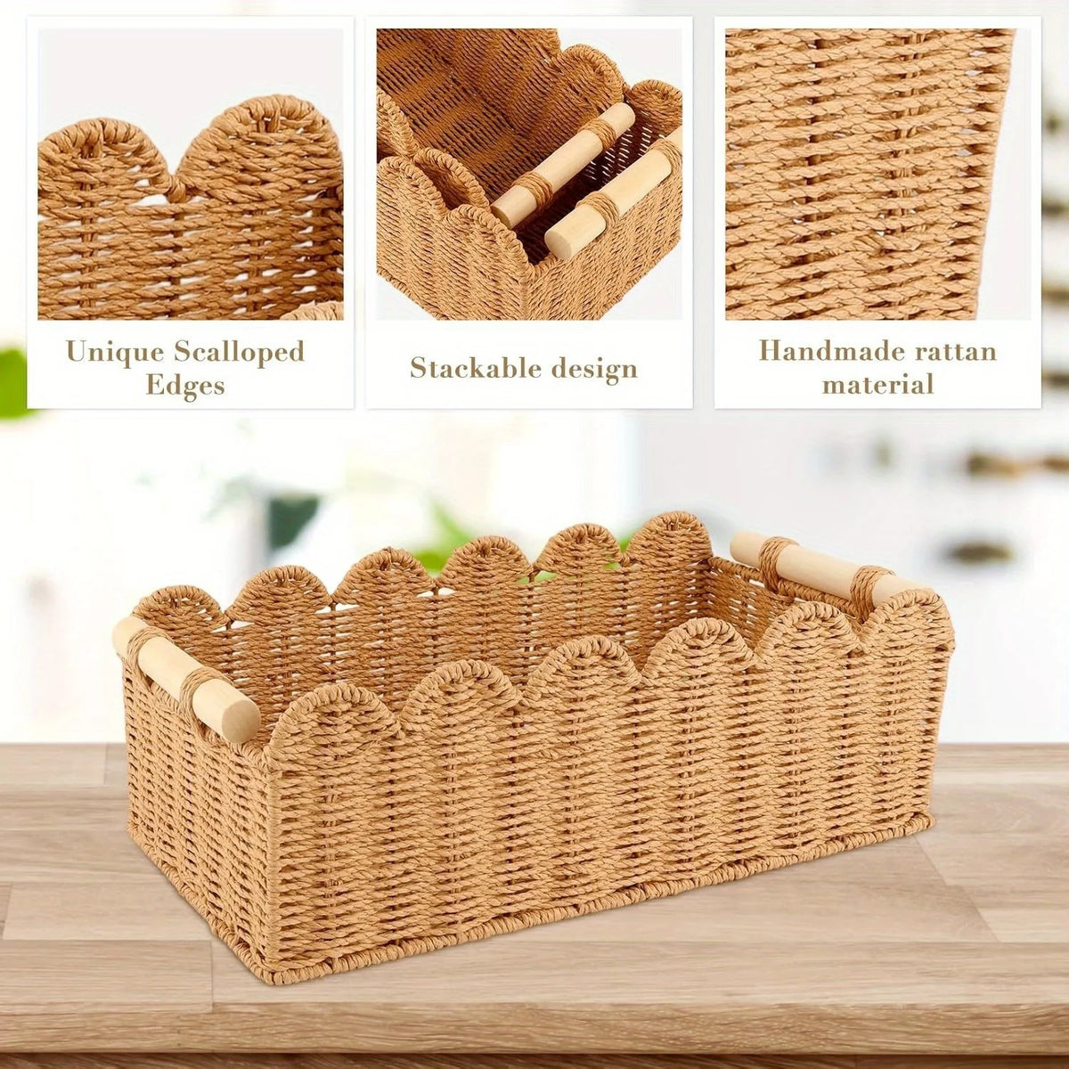 Handmade Woven Storage Basket, Plant Fiber