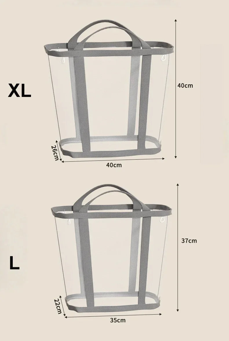 Portable Foldable Mesh Dirty Clothes Basket, Dormitory Household Laundry Storage for Socks Underwear