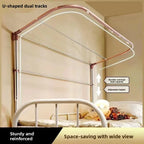 Double Sliding Track Bed Curtain And Mosquito Net Stand Strong Light Blocking Upper Bunk Bed Universal Track Student Dormitory