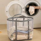 Portable Foldable Mesh Dirty Clothes Basket, Dormitory Household Laundry Storage for Socks Underwear