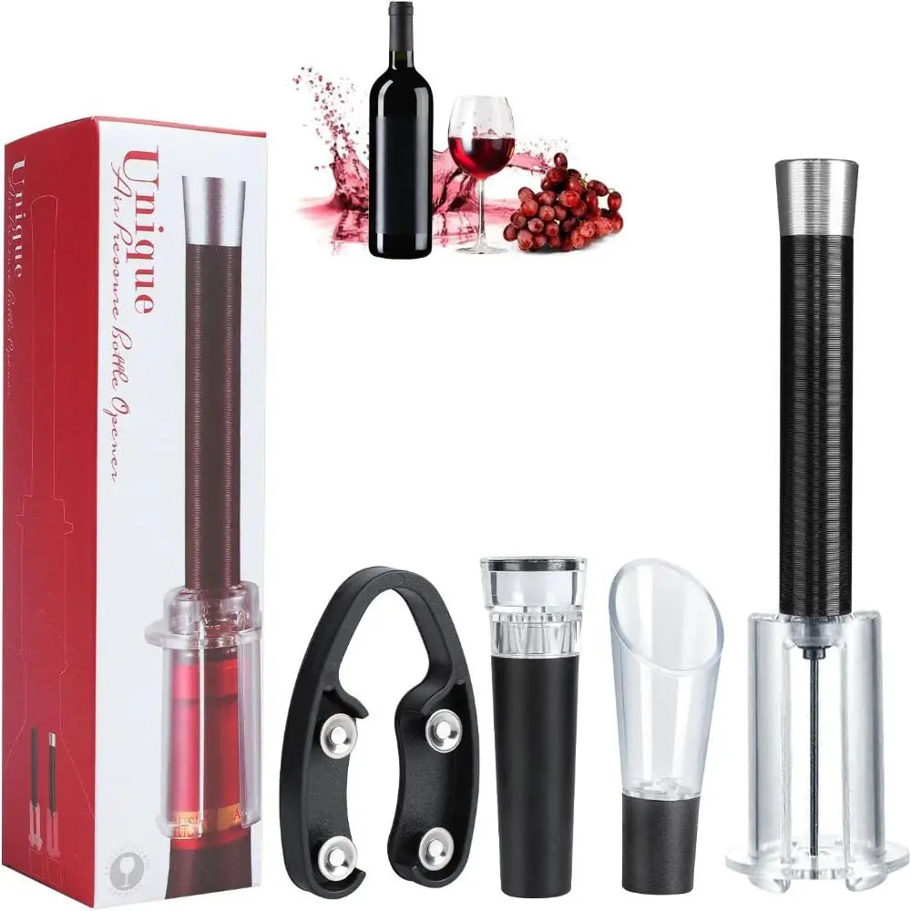 Bar Accessories Wine Bottle Opener Set Aluminum Alloy ABS Air Pump Cork Remover Kitchen Gadgets Vacuum Wine Bottle Corkscrew