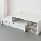Desktop Multi-Layer Organizer Rack Three Drawers Desk Heightening Stand Office Monitor Notebook Storage Shelf Rectangular Den...